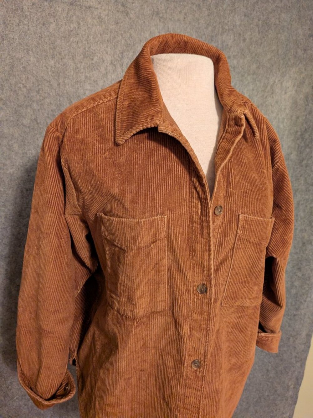 Gap Women's Oversized Corduroy Shirt Camel Tan Petite Med - Picture 2 of 13